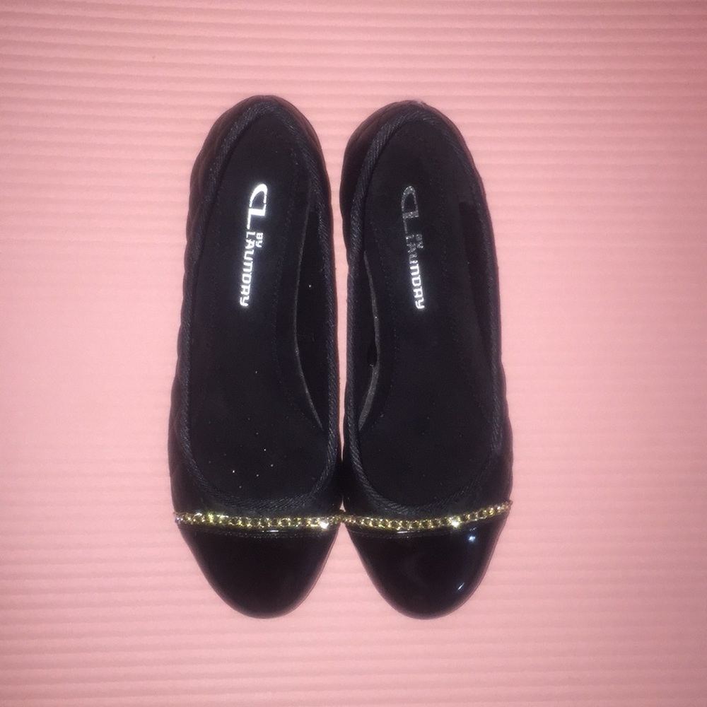 🥿 Black Flats with Gold Chain 🥿